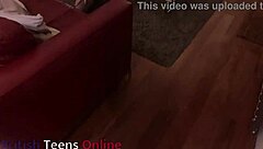 British teen's sloppy deepthroat blowjob tit wank cum explosion