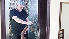 Ebony Milf Tied In Steamy Shower For Black Daddy's Dripping Use