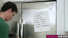 Blonde MILF Rewards Chores with Sloppy Deepthroat Doggystyle