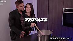 rossa vaxx kitchen muff dive turns into special sauce creampie