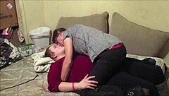hot secretaries suck fuck each other pussy creampie closeup