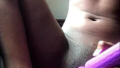 movie night sneak creamy ebony pussy tight wet fuck
