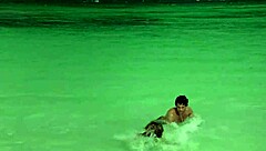 Kelly Brook bares huge boobs nude beach scenes in Survival Island movie