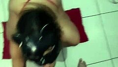 brazilian babe chokes on huge cock with messy cumshots