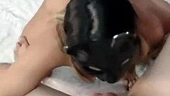 brazilian babe chokes on huge cock with messy cumshots