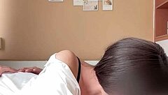 Petite asian couple fucks hard after morning coffee