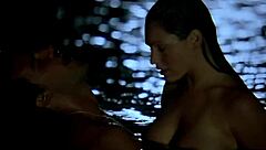 Kelly Brook bares huge boobs nude beach scenes in Survival Island movie