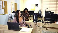 big-ass secretary seduces boss's young stud in office