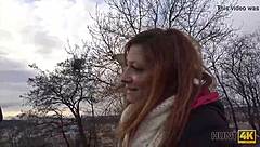 i watch redhead's tummy get sperm after cash sex