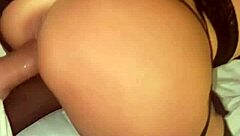 husband wets wife's lingerie pussy in amateur hotel