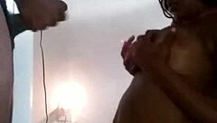 haitian big tits babe grabs my massive cumshot explosion