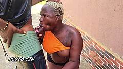 curvy ebony lizzybaby caught spying bends for big black cock