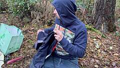 chubby european dildos ass naked in forest diaper