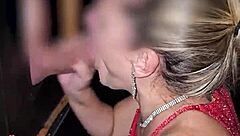 cuckold takes cute wife to gloryhole for group party