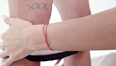 tatted tommy gets milf sandy love's sloppy oiled blowjob cowgirl and footjob