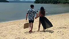praia threesome bikini off cock thrusts so tasty
