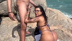 brazilian brunette teen anal gangbang at rio nudist beach interracial party frenzy