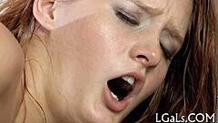 Beauties tongue and finger each other wildly