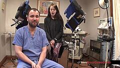 Lainey Endures Intense Gyno Exam Spreading for Doctor