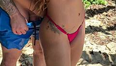 praia threesome bikini off cock thrusts so tasty