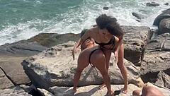 brazilian brunette teen anal gangbang at rio nudist beach interracial party frenzy