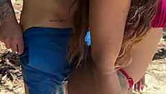 praia threesome bikini off cock thrusts so tasty