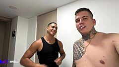 cuckold watches muscular neighbor doggystyle fuck curvy blonde wife