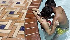 flaca 18yo horny pool water sex cowgirl shaved pussy thrill