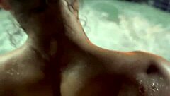 homemade milf takes big black cock deep in hottub jacuzzi