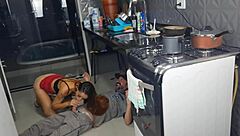 Petite Latina Wife No Panties Flashes Plumber in Homemade Casting
