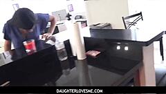 Skinny big tits teen rides cock in taboo pov fantasy