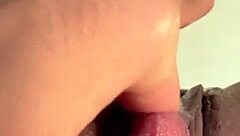 skinny prostitute moans from powerful pussy licking dildo fucking and facial cumshot
