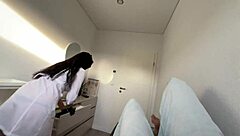 Hot DOCTOR EVA Checks PATIENT with DEEPTHROAT Cumshot