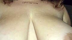 Luna caught undressing plays with huge natural tits solo