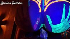 fucked wild slim tanned girl under intense uv lights
