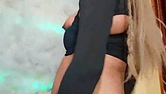 Ladyboy Transsexual Strokes Her Hard Cock Outdoor