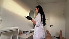 Hot DOCTOR EVA Checks PATIENT with DEEPTHROAT Cumshot