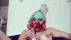 real arab egyptian hijab niqab webcam masturbation squirting orgasm husband away