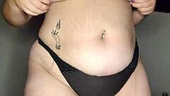 Luna caught undressing plays with huge natural tits solo