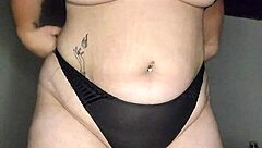 Luna caught undressing plays with huge natural tits solo