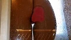 juicy ass teen showers with pink dildo dripping wet everywhere