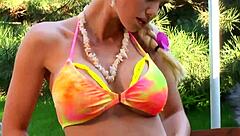 caylian curtis gropes big soft tits and shaved pussy outdoors