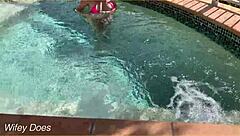 Wife FLASHES Big TITS at Hotel Pool