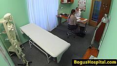 Hairy babe gets banged hard by doctor 😈 fingered deep!