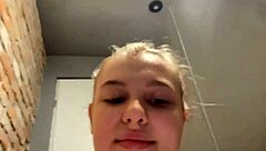 public shower big dildo stretches teen asshole wide