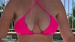 Wife FLASHES Big TITS at Hotel Pool