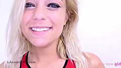 Super Sexy Blonde Sucks Monster Cock Deep in Casting Interview Close-Up