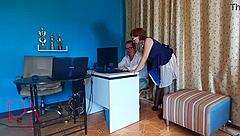 boss femdom humiliates employee in office enf domination