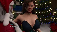 Santa's Thick Cock Thrills Sexy Elf Deep