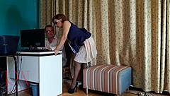 boss femdom humiliates employee in office enf domination